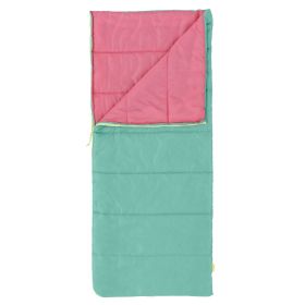 50F Youth warm weather rectangle sleeping bag - Teal Pink