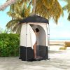 Camping Shower Tent, Portable Privacy Shelter with Solar Shower Bag, Removable Floor and Carrying Bag, Black