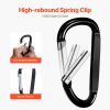 VEVOR 10 PCS Black Carabiner, Caribeaner Clip, Spring Snap Hook for Keychain Clip, 3.07" Aluminum Alloy D Ring Shape Carabeaner with 20 PCS Keyring