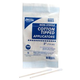 Cotton tipped applicator  3"  non-sterile (Option: 100 per package)