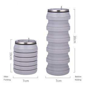 480ml Foldable Silicone Water Cup Creative Protable Travel Cycling Running Water Bottle Folding Outdoor Sports Kettle Drinkware (capacity: 480ml, Color: 01)
