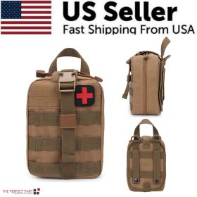 Tactical First Aid Kit Medical Molle Rip Away EMT IFAK Survival Emergency Bag (Pouch Color: Khaki)