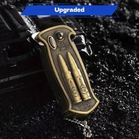 1pc 3-in-1 Lighter, Butane Lighter, Bottle Opener Lighter, Outdoor Emergency Lighter, Tactical Design Engraved Lighter, Portable Lighter for Camping (Color: Bullet style)
